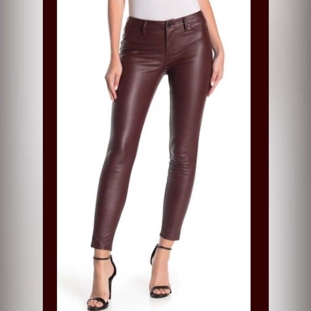New Blank NYC Revolve Faux Vegan Leather Oxblood Red Skinny Pants Women’s 25 - Picture 2 of 15
